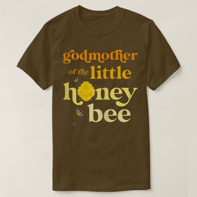 Kvinna Godmor till Little Honungsbi Birthday Gend T Shirt (Design framsida)