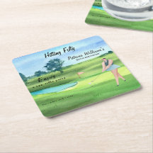 Kvinna Golfspelare Firar 50-årsdag