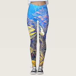 Kvinna "grand Canyon" i pastellfärgade Leggings. Leggings