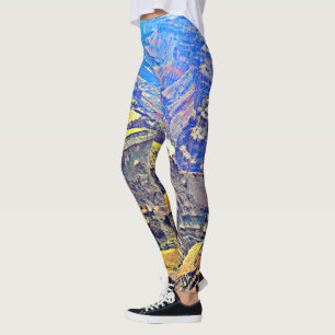 Kvinna "grand Canyon" i pastellfärgade Leggings. Leggings