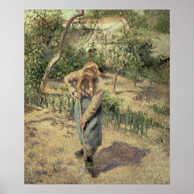 Kvinna Grävande i en kyrkogård, 1882 Poster (Framsidan)