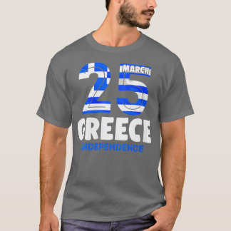 Kvinna grekiska Independence day den 25 mars Grekl T Shirt
