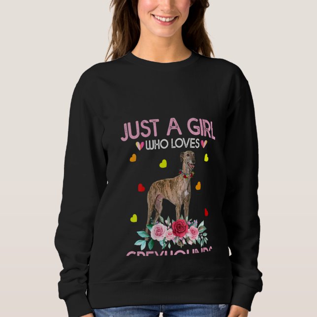 Kvinna Greyhound Hund Tee for Women, bara en flick (Framsida)