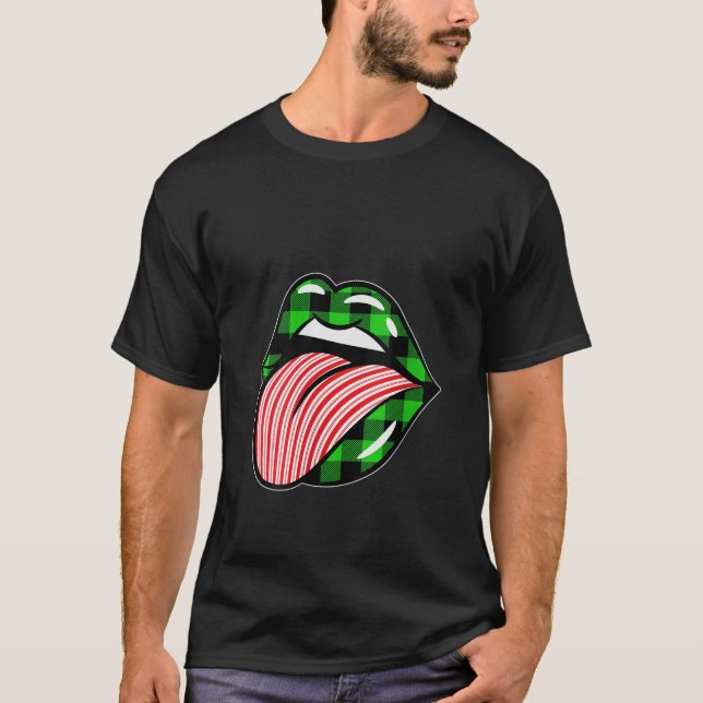 Kvinna Grönten Play Candy cane Läppar Co T Shirt (Framsida)