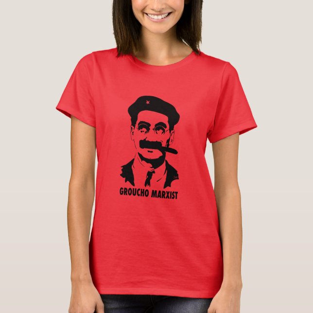 Kvinna Groucho marxistisk T-tröja Tee Shirt (Framsida)