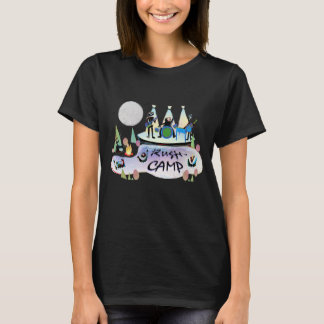 Kvinna grundläggande T-tröjasvart RushCamp! 2019 T Shirt
