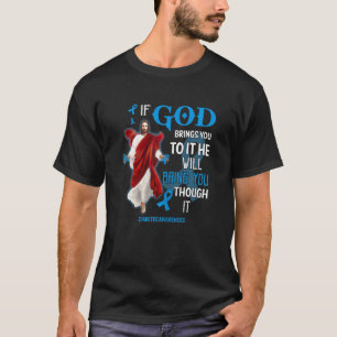 Kvinna Gud för in dig genom det... stödja diabetes T Shirt