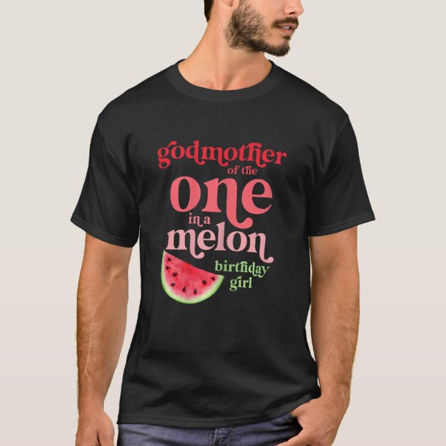 Kvinna gudmor i en Melon Birthday Girl T Shirt (Framsida)