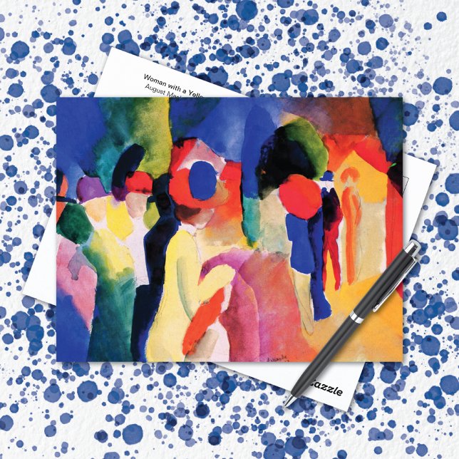 Kvinna Gul Jacka August Macke Postkort Vykort (Skapare uppladdad)