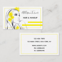Kvinna Gula blommor i Hair Elegant Makeup-artist