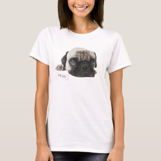 Kvinna gullig mopsT-tröja T-shirt