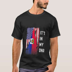 Kvinna haitiska rötter Det är i mitt DNA-Pride Usa T Shirt