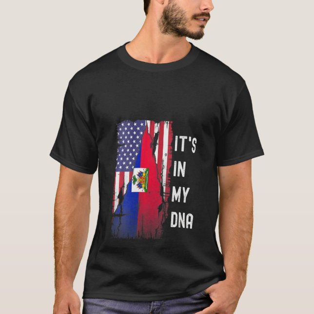 Kvinna haitiska rötter Det är i mitt DNA-Pride Usa T Shirt (Framsida)