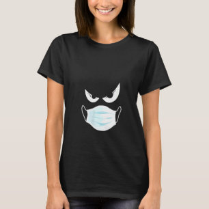 Kvinna Halloween-facemask med Ögon Bus eller godis T Shirt