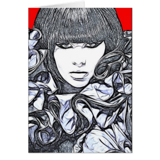 KVINNA HÄLSNINGSKORT