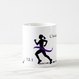 Kvinna halvt band för maratonlilor kaffemugg