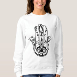 Kvinna Hamsa Hand, långdragen skjorta T Shirt