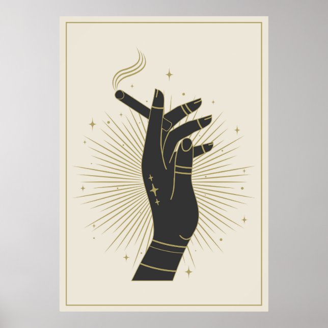 Kvinna hand håller cigarett poster (Framsidan)