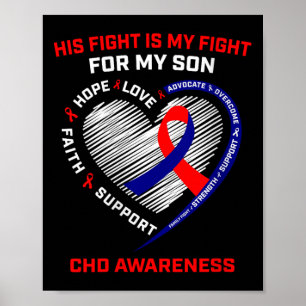Kvinna hans kamp Son Chd Awareness Heart Disease G Poster