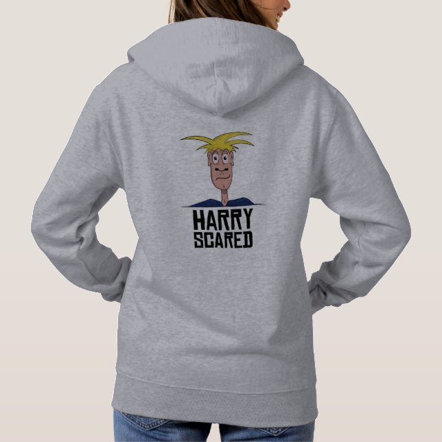 Kvinna Harry Skrämt Hoodie Grått T Shirt (Baksida)