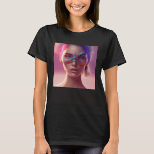 Kvinna Havsfrö Färgglada Fenor Rosa Solnedgång Res T Shirt