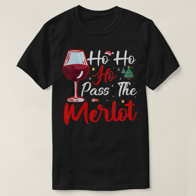 Kvinna Ho Ho Ho-passet för julgåsen Ide T Shirt (Design framsida)