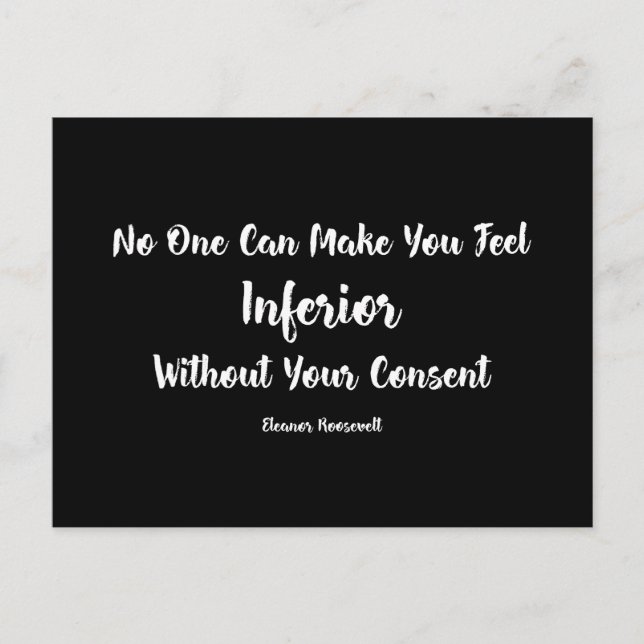 Kvinna Höger | Känsla Inferior Eleanor Roosevelt Vykort (Framsida)