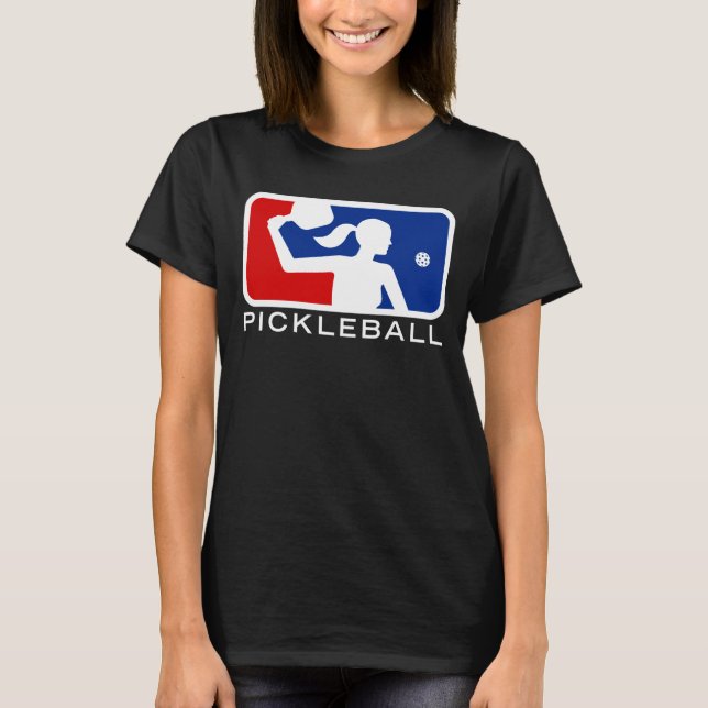 Kvinna högre seriePickleball T-tröja (svarten) Tee Shirt (Framsida)