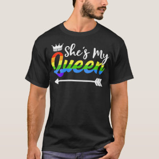 Kvinna, hon är min drottning Gay Girlkompis Exfit T Shirt