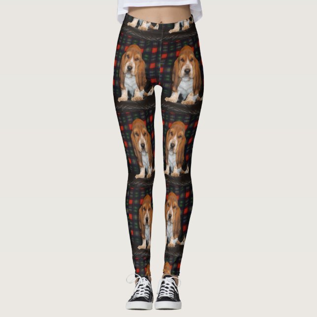 kvinna hund för damaskerBasset Leggings (Framsida)