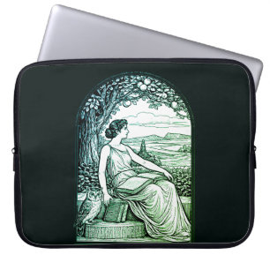 Kvinna i Art Nouveau-stil läser under träd Laptop Fodral