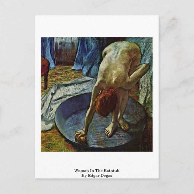Kvinna i badkaret av Edgar Degas Vykort (Framsida)