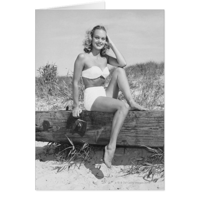 Kvinna i Bikini Hälsningskort (Framsidan)