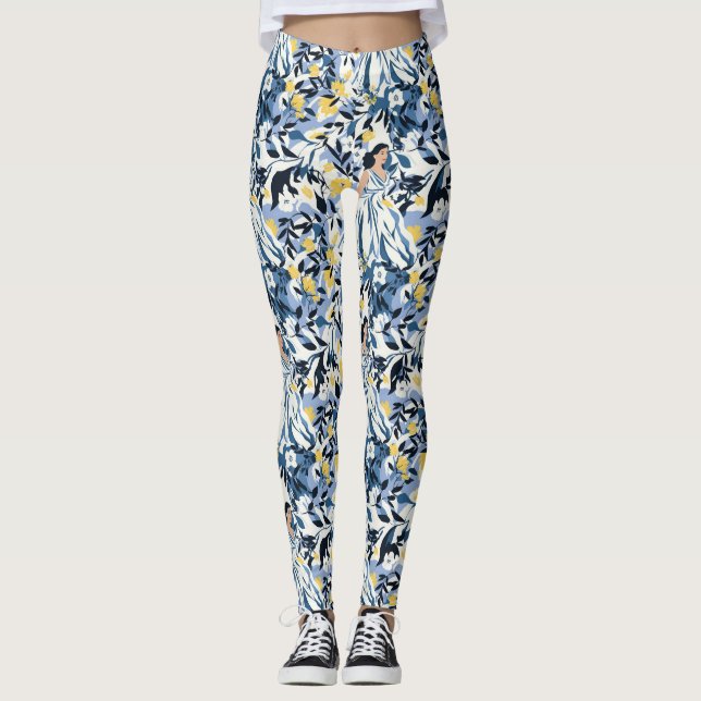 Kvinna i blått leggings (Framsida)