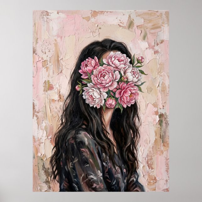 Kvinna i blomning Poster (Framsidan)
