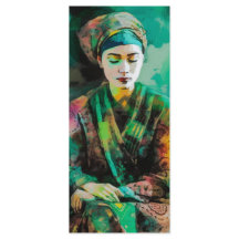 Kvinna i bokmärke för Grönt