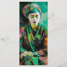 Kvinna i bokmärke för Grönt Meny