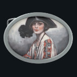 Kvinna i broderad blus<br><div class="desc">Konstnär: Neysa McMein | kvinna med en hatt och en embroided blus</div>