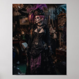 Kvinna i Costume Shop Poster