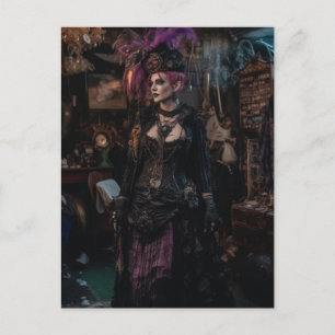 Kvinna i Costume Shop Vykort