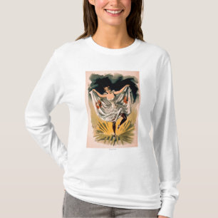 Kvinna i dansdräkt på blommaaffischen t shirt