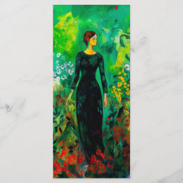 Kvinna i den vackra Grönten Meadow Bookmark Meny