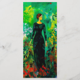 Kvinna i den vackra Grönten Meadow Bookmark Meny