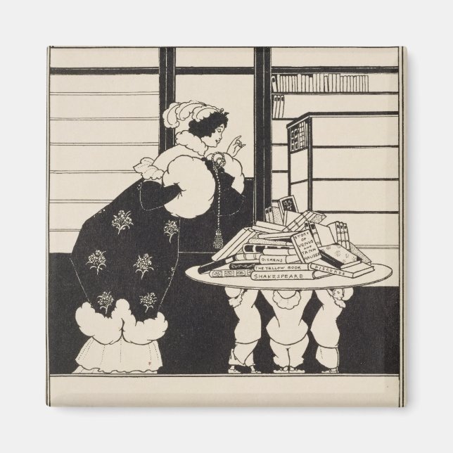 Kvinna i en bokhandel, design för ett kooperativ " magnet (Framsidan)