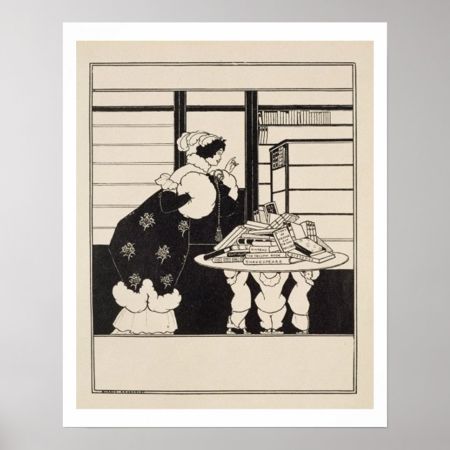 Kvinna i en bokhandel, design för ett kooperativ " poster (Framsidan)