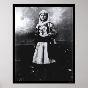 Kvinna i en gammal grekisk dräkt 1920 poster
