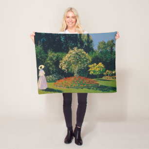 Kvinna i en Garden, Monet Fleecefilt