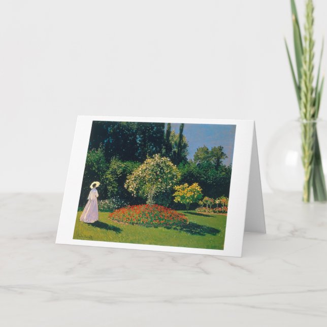 Kvinna i en Garden, Monet Kort (Framsida)