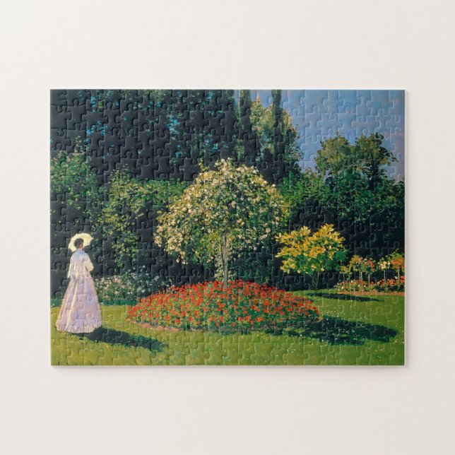 Kvinna i en Garden, Monet Pussel (Horisontell)