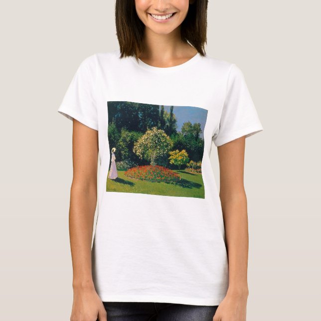 Kvinna i en Garden, Monet T Shirt (Framsida)